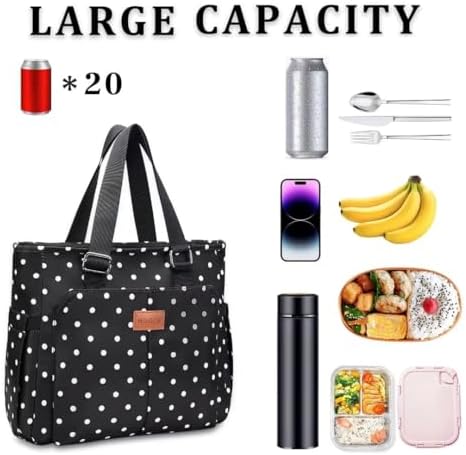 HSHRICH Insulated Lunch Bag Women - Large Tote Lunch Box For Work