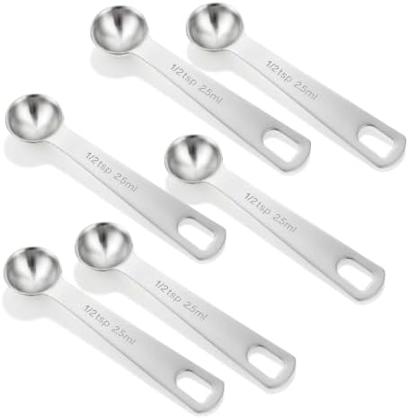 6 PCS 1/2 Teaspoon Measuring Spoon, 2.5ml 1/2 Tsp Measuring Spoon