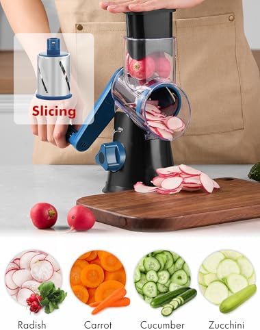 GDL Cheese Grater Hand Crank, Rotary Cheese shredder, Vegetable Slicer