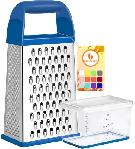 Cheese Grater With Container Box Grater Stainless Steel Kitchen Dark Blue