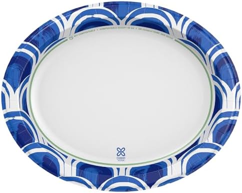 Dixie Ultra Disposable Paper Platters, 10" x 12.5", 25 Count