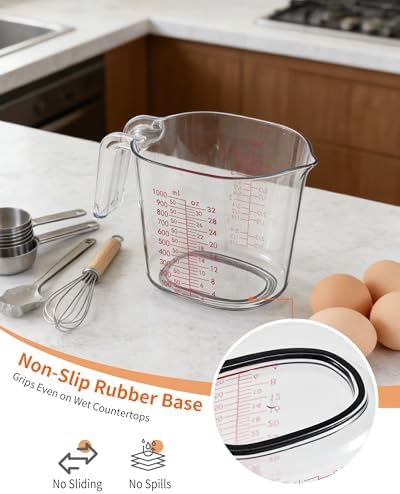 -BINGBING- Measuring Cups Set of 3, Plastic, Nesting Design, Pour Spout