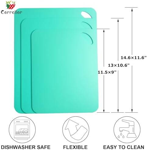 Plastic Flexible Cutting Mats for Kitchen, 6pcs Color Coded Chopping Board Set, Cutting Board Sheet for Kitchen Cooking, Dishwasher Safe(11.5x9"&13x10.6")