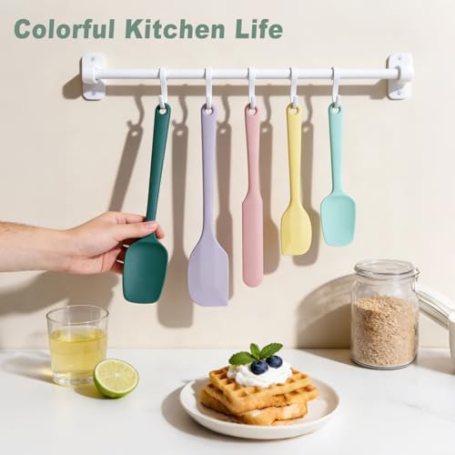 Silicone Spatula Set of 5, Food Grade Rubber Spatulas for Baking, Scraping, High Temperature Resistant, Safe BPA-Free, Nonstick Kitchen Tools for Cooking and Mixing