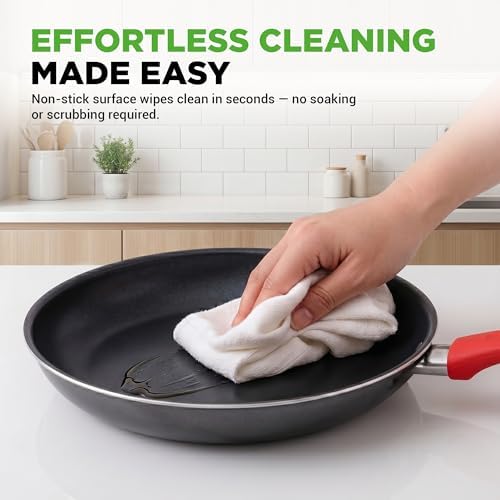 NutriChef 21-Piece Nonstick Cookware Set - PTFE/PFOA/PFOS Free Heat Resistant Lacquer Kitchen Ware Pots Pan w/ Cool-Touch Handles, Saucepan, Fry Pans, Lid, Bakeware, For Gas Electric Ceramic Cooktops