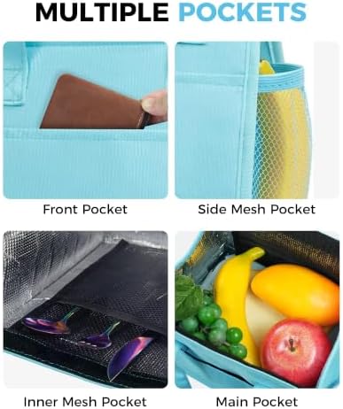 Fmeida 9L Insulated Lunch Bag Women, Reusable Cooler Tote Thermal Snack Bag