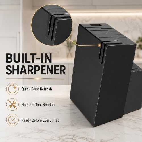 19-Piece Knife Set with Block with Built-in Sharpener, Dishwasher Safe