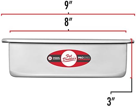 Fat Daddio's POB-8123 Anodized Aluminum Sheet Cake Pan, 8 x 12 x 3 Inch