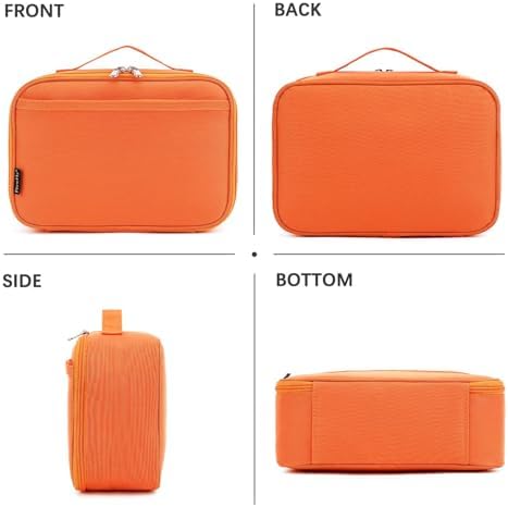 FlowFly Kids Lunch box Insulated Soft Bag Mini Cooler Back to School Thermal Meal Tote Kit for Girls, Boys, Orange