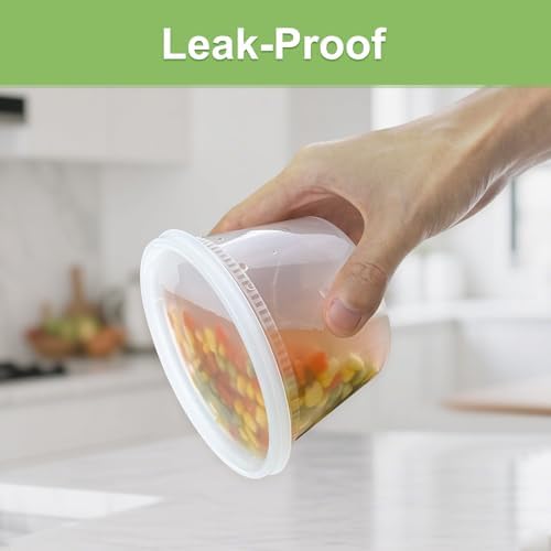 Dipoo 60 Sets (120-Piece) Deli Containers with Lids 16 oz