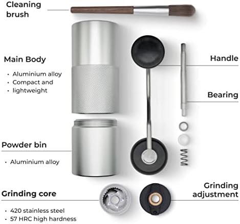 Manual Coffee Grinder, Adjustable Conical Burr, Espresso - Alpaca Ventures