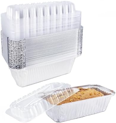 1.5lb Disposable Bread Pans with Lids, 30 Pack