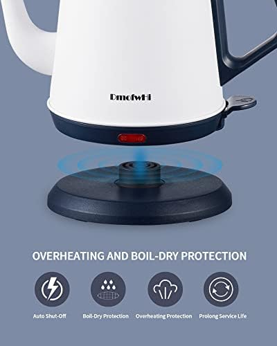 DmofwHi Gooseneck Electric Kettle(1.0L),1000W Electric Tea Kettle of 304 Stainless Steel,Auto Shut off,Coffee Kettle for Pour Over and Tea -White