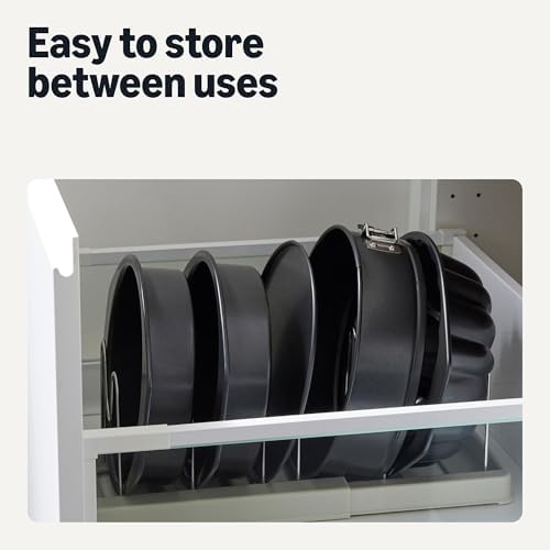 Amazon Basics Nonstick Carbon Steel Round Cake Pans, Dishwasher and Oven-Safe up to 428°F, Set of 2, 9 in. diam. (Pack of 6)