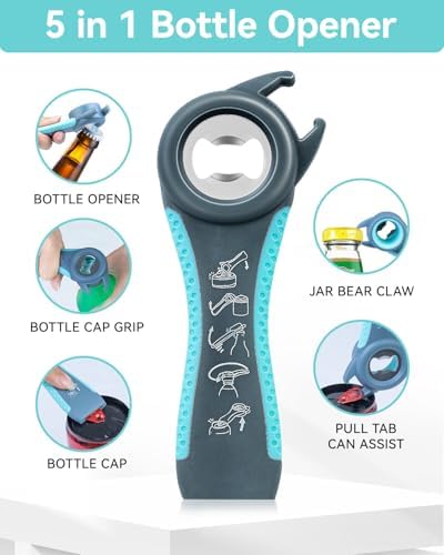 Jar Opener 3-Piece Set, Can and Bottle Opener for Weak Hands