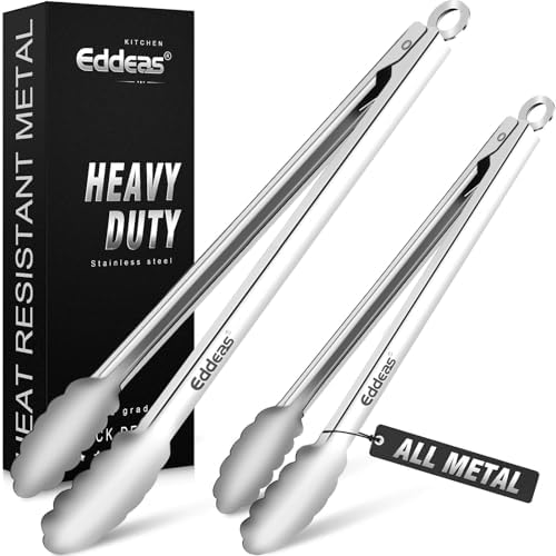Grill Tongs UP TO 600°F Metal BBQ Tongs For Cooking 2PCS 12" 17 INCH