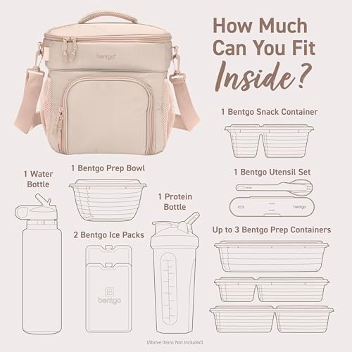 Bentgo Prep Deluxe Insulated Meal Prep Lunch Bag for Adults, Holds 5 Meals