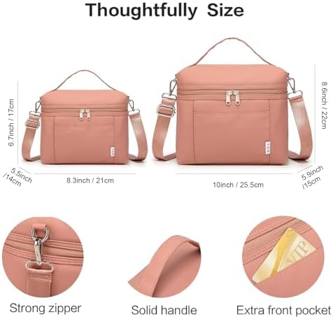 NOL Insulated Lunch Bags for Women Cooler Bag Lightweight Nylon Waterproof Lunch Box for Work