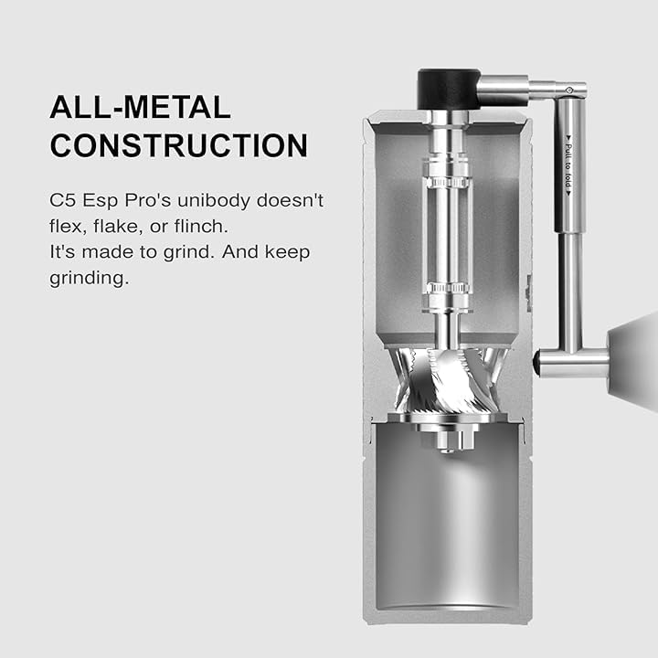 TIMEMORE C5 ESP Pro Manual Coffee Grinder with S2C-042-III Conical Burr - Internal Adjustable Setting ( C5 ESP PRO Black )