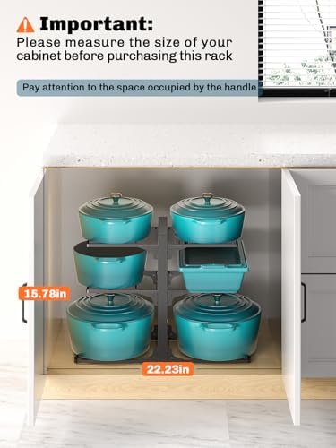 MUDEELA 6-Tier Heavy Duty Pots and Pans Organizer under Cabinet, 13.78" H