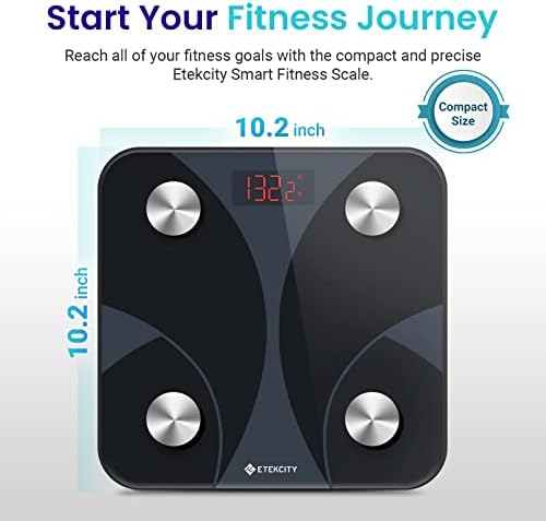 Etekcity Smart Scale for Body Weight and Body Fat, FSA Eligible, Ash-black