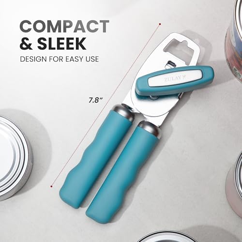 Zulay Kitchen Manual Can Opener Heavy Duty Patented Stainless Steel, Slate