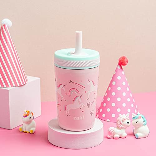Zak Designs Fanciful Unicorn Kelso 12oz Leak-Proof Toddler Straw Cup