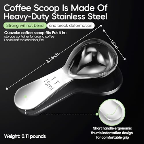 Coffee Scoop 1 Tablespoon Measuring Spoons for Ground Coffee15ML18/8(2pcs).