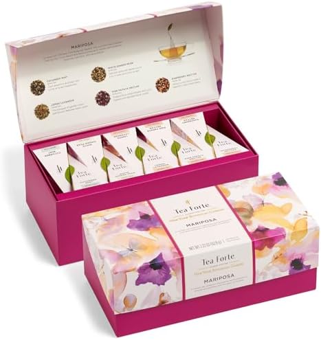 Tea Forte Tea Sampler, 20 Pyramid Infuser Bags, Premium Tea Gift Set