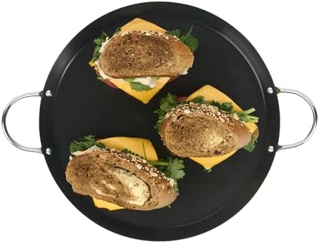 Restaurantware Round Carbon Steel Griddle, 14.6 x 11.1 In