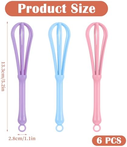 6pcs Hair Color Whisk,Hair Dye Whisk, Whisks for Hairs Color, Used in Hairs Salons, Barber Shops,Dye Cream Whisks, Used for Mixing, Beating, Stirring, 3 Colors