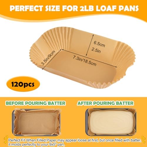 YQL Loaf Pan Liners, Nonstick Paper Liners for 9x5 Baking Pan