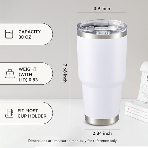 30 oz Tumbler with Lid Stainless Steel Tumblers, 1 Pack