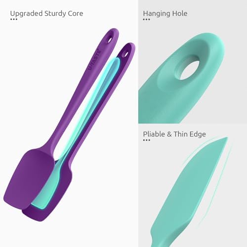 U-Taste Silicone Spatula Set 600°F High Heat Resistant, 4-Pcs, Colorful