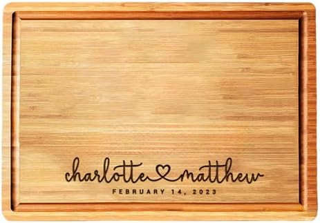 Personalized Wood Engraved Cutting Board - Valentines Day Gift for Her - Unique Present for Wedding, Anniversary, Housewarming, Birthday, Holiday, or Romantic Gift Idea for Friends, Family, Mom, Dad