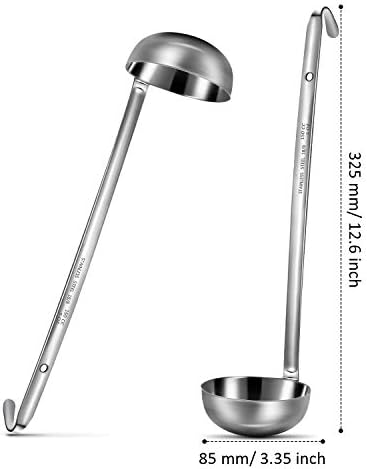 Meekoo 3 Pcs Stainless Steel Ladles Soup with Long Handle, 5oz
