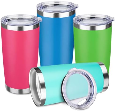 StarSpeed 4 Pack 20oz Stainless Steel Travel Coffee Tumbler,Fruit Pastel