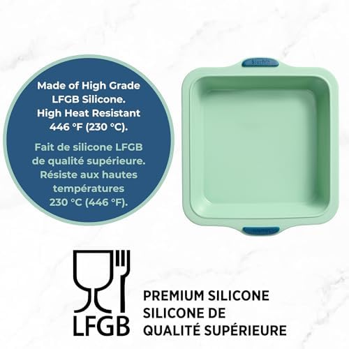 Starfrit Silicone Bakeware 8" (20cm) Muffin Pan, Metal Frame, Green