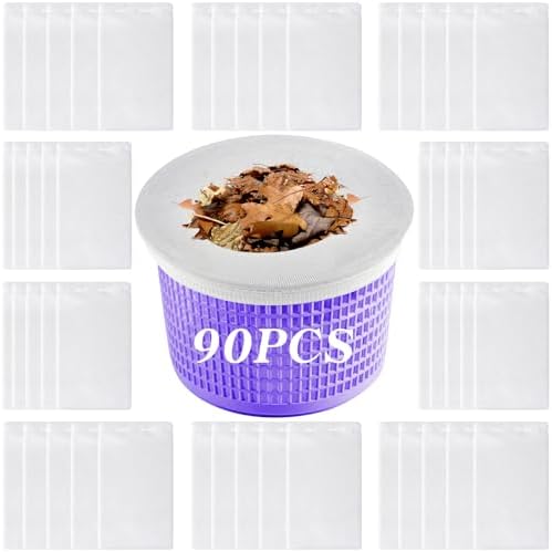 Coopache 90 Pack of Pool Skimmer Socks Filters Baskets, Trap Debris Leaves