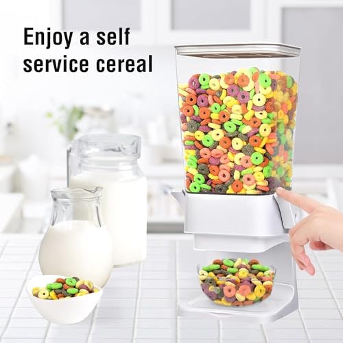 Cereal Dispenser Countertop Large Cereal Containers Storage White,3 pack