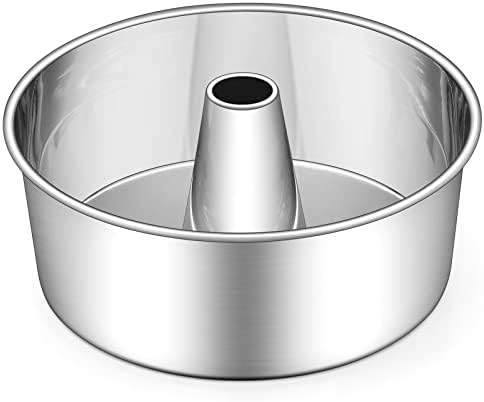 E-far 10-Inch Angel Food Cake Pan, Stainless Steel Tube Pan for Baking