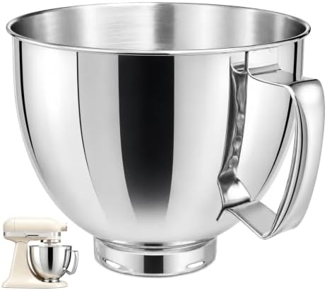 5QT Stainless Steel Mixer Bowl for KitchenAid 4.5 & 5 Quart Tilt-Head Mixer