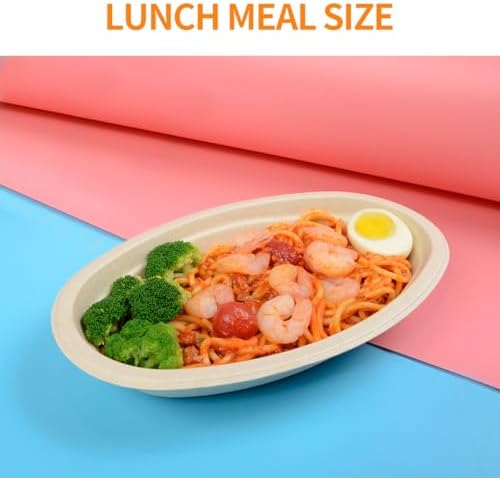 Celel 28 oz Oval Paper Bowls 100 Pack For Burrito, Nacho, Taco Salad