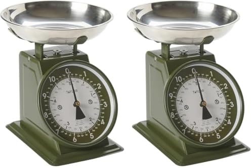 Taylor Analog Kitchen Scale, Stainless Steel Mechanical Food Scale with Removable Bowl, 11 lb Capacity, Large 5-Inch Dial, Battery-Free Design for Baking and Meal Prep, Small (Pack of 2)
