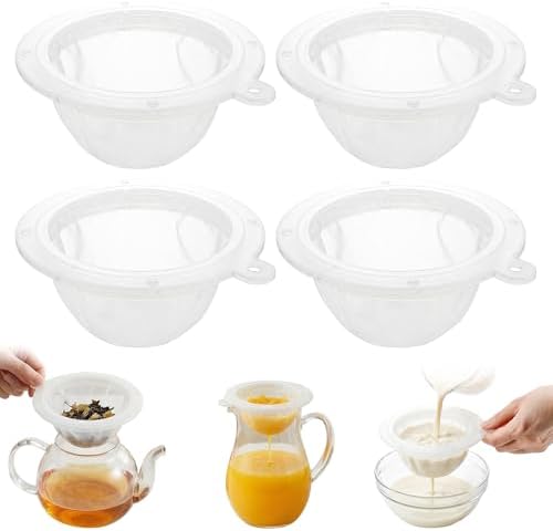 WMKGG 4PCS Food Filter Strainer, 5 Inch Nylon Plastic Strainer