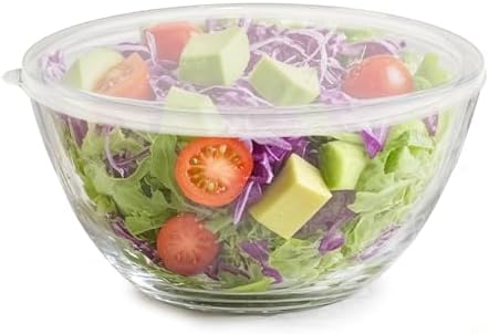 5 Quart Deep Big Glass Bowl with Lid,10 Inch Large Glass Mixing Bowl for Sourdough Bread Kitchen Salad Bread Storage, For Prepping, Marinating & Brining Kimch (clear)