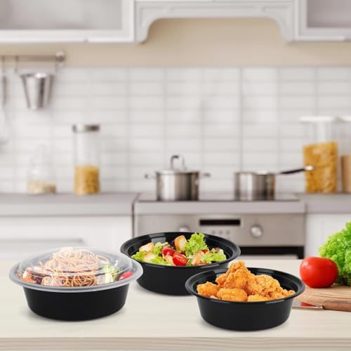 WGCC Meal Prep Containers, 50Pack 16oz Round To Go Bowls with Lids