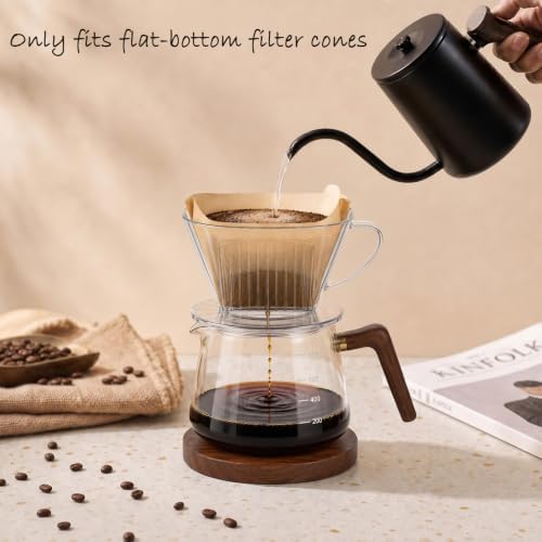 200 Count #4 Cone Coffee Filters, Unbleached Natural Paper Coffee Filters for 8–12 Cup Coffee Makers, Disposable #4 Cone Filters Compatible with Ninja Cuisinart, Drip Coffee Maker & Pour Over Brewers