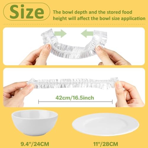 MAQIHAN 200 Bowl Covers for Bread Proofing - Medium Plastic Wrap for Food