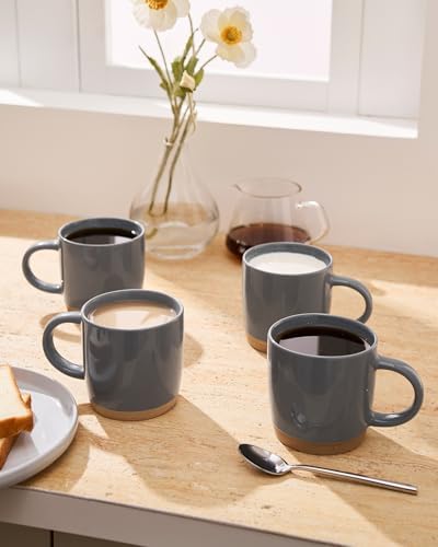 famiware Milkyway Coffee Mugs of 4, 13 oz Mug Set, Ceramic Cup with Handle